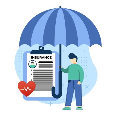 Medical Insurance concept vector illustration.Healthcare and medical service. medical document. can use for homepage, mobile apps, web banner. character cartoon Illustration flat style.